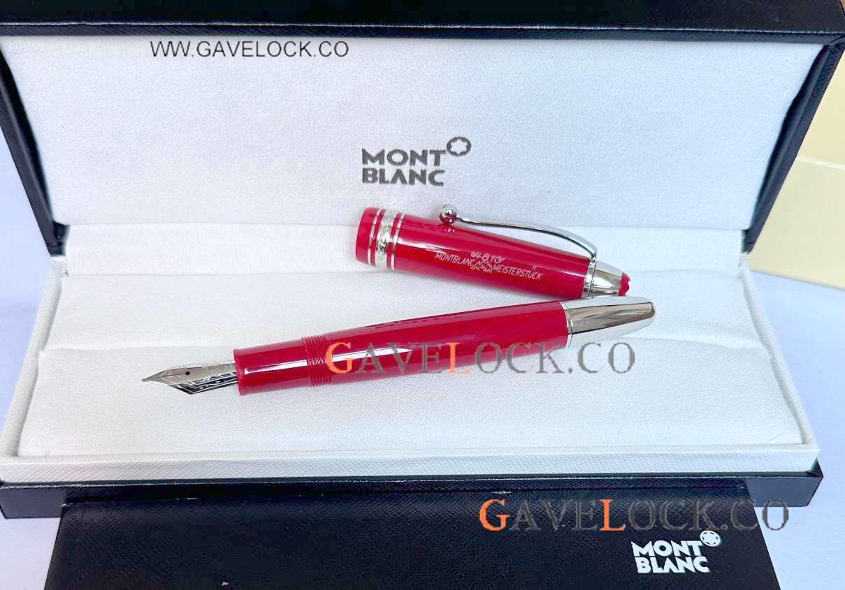 2024! Copy Mont Blanc 100 years Anniversary Edition Fountain Red-Silver